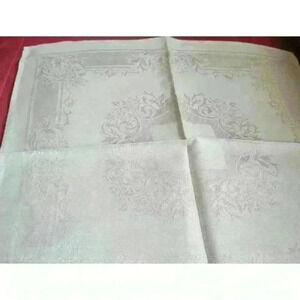 Set of 8-Ecru Damask Dinner Napkins